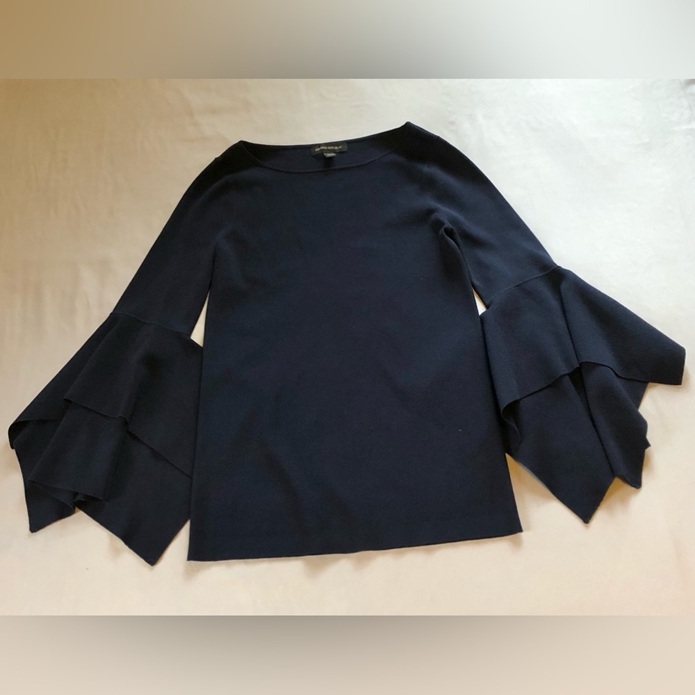 Banana Republic Handkerchief Sleeve Sweater Navy Blue Size Medium